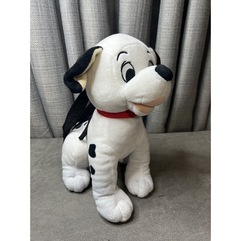 VTG Disney 101 Dalmatians Stuffed Animal Plush Backpack Toy Straps Zipper Pouch